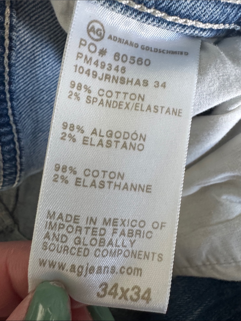 AG Adriano Goldschmied Protege Men’s Jeans Straight Leg Light Wash 34x34 34x24 - Picture 8 of 12